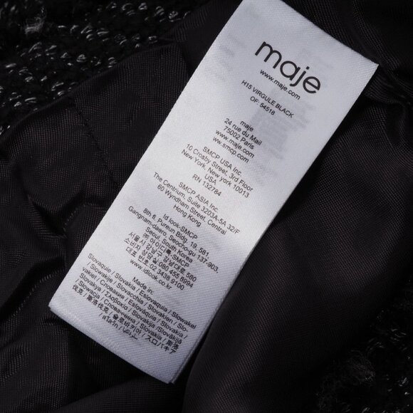 Maje Women's Gray Tweed Lightweight Jacket I Size: 36 - Picture 8 of 8